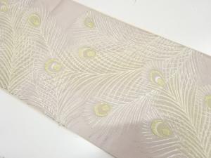 アンティーク　孔雀羽根模様織り出し袋帯（材料）